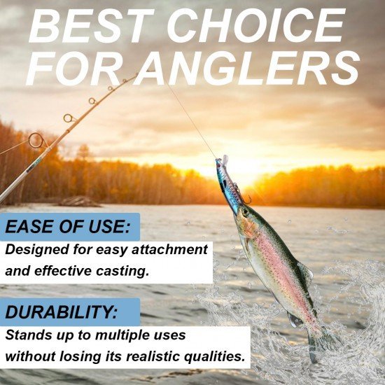  Lifelike Slow Sinking Fishing Soft Lure (5 Pack)