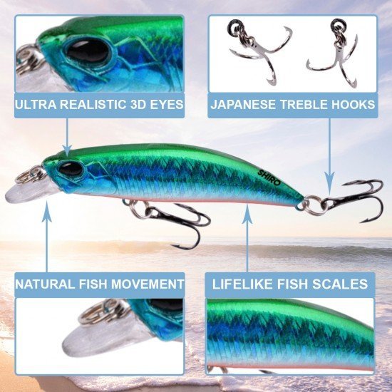  Lifelike Slow Sinking Fishing Soft Lure (5 Pack)