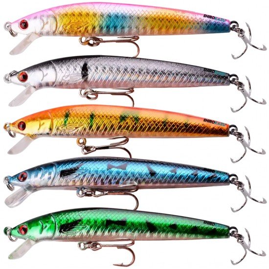  Lifelike Slow Sinking minnow hard Lure (5 Pack)