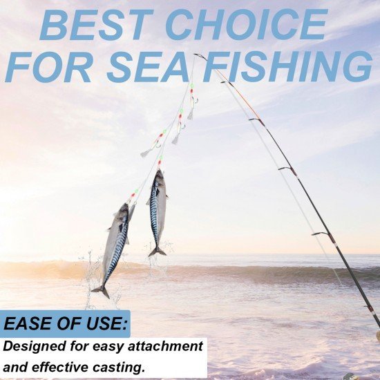 SHIROKAZU Sabiki Mackerel Feather Rigs - REFLECTIVE (4 PACK)